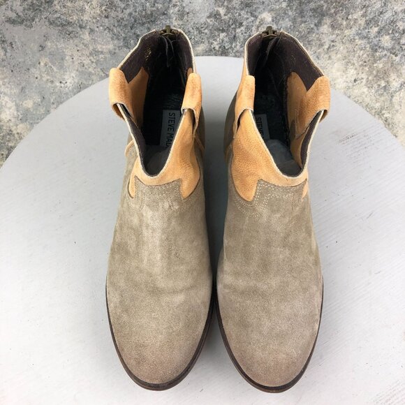 Steve Madden Women's Size 7.5M Midnite Brown Leather Suede Western Ankle Boots - Picture 3 of 14